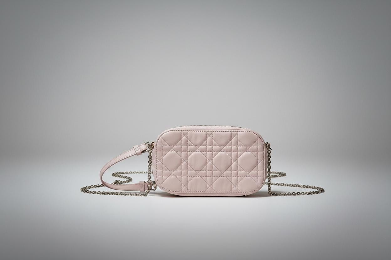 Lady Dior Callin Phone Holder, Pink Beige Lady Dior Callin Phone Holder, Pink Beige