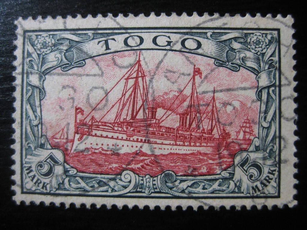 TOGO GERMAN COLONY Mi. #19 scarce used Kaiser Yacht stamp CV $720.00