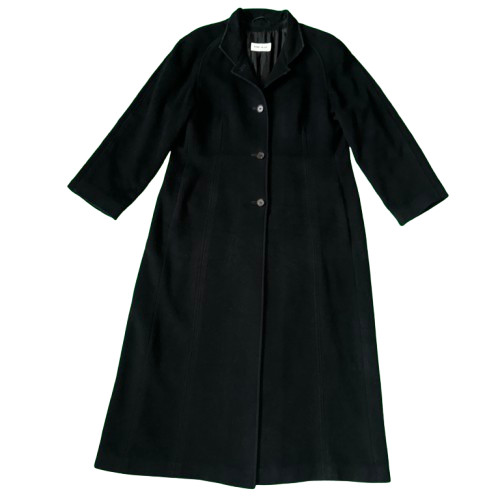 Windsmoor Overcoat Maxi Women\'s Black Sz UK 16 Wool Cashmere Blend Single Breast