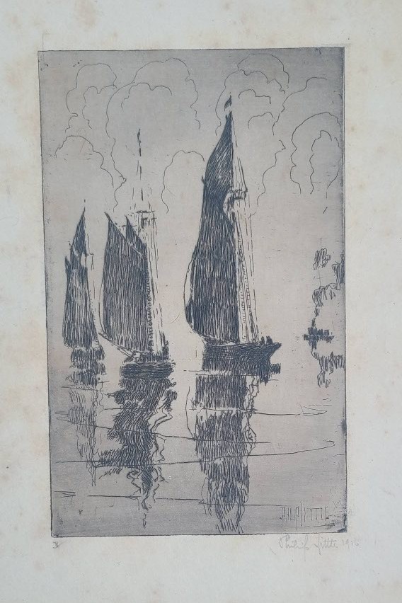Original 1916 Philip Little Signed Etching \