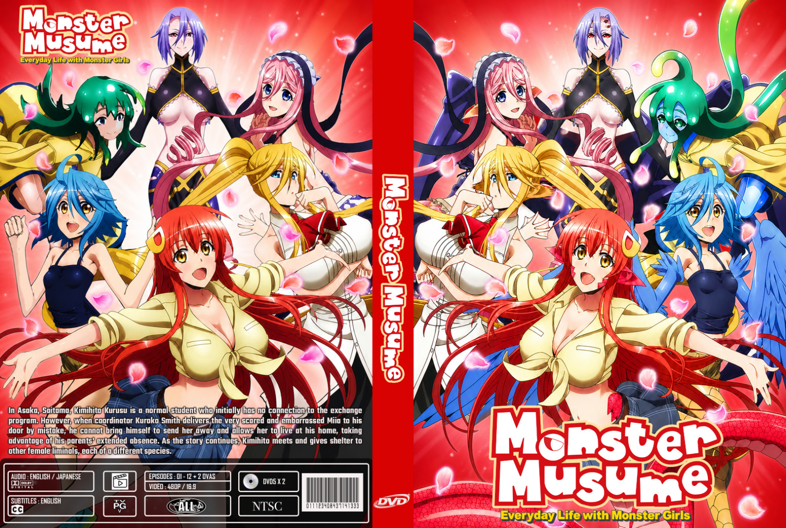 Monster Musume Anime Series Episodes 1-12 + 2 OVAS UNCENSORED Audio English/Jap