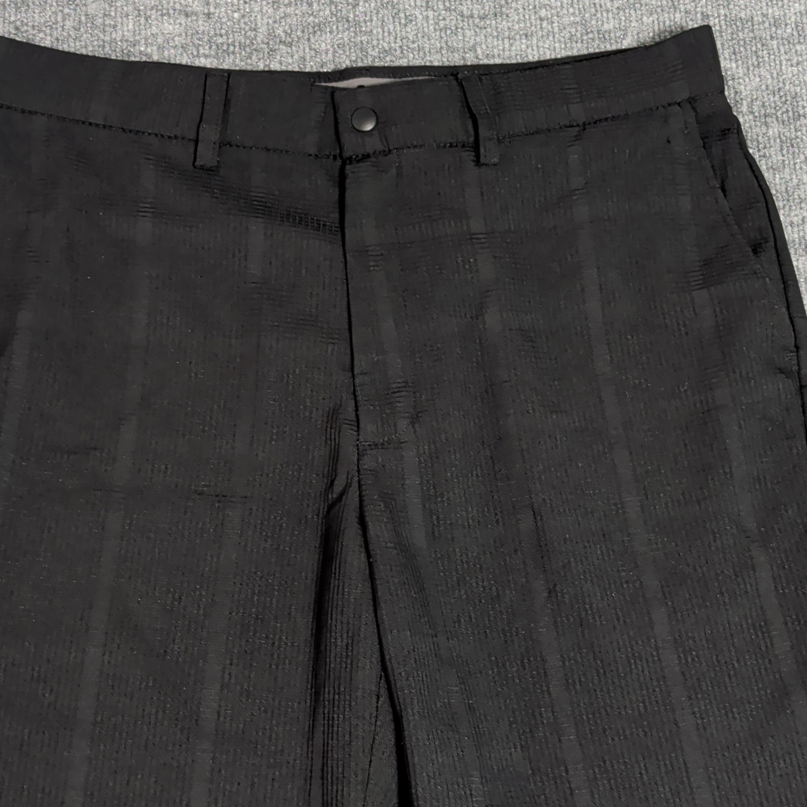 Haggar In Motion Men’s Dress Pants Black Plaid Seersucker Performance 34W Haggar In Motion Men’s Dress Pants Black Plaid Seersucker Performance 34W