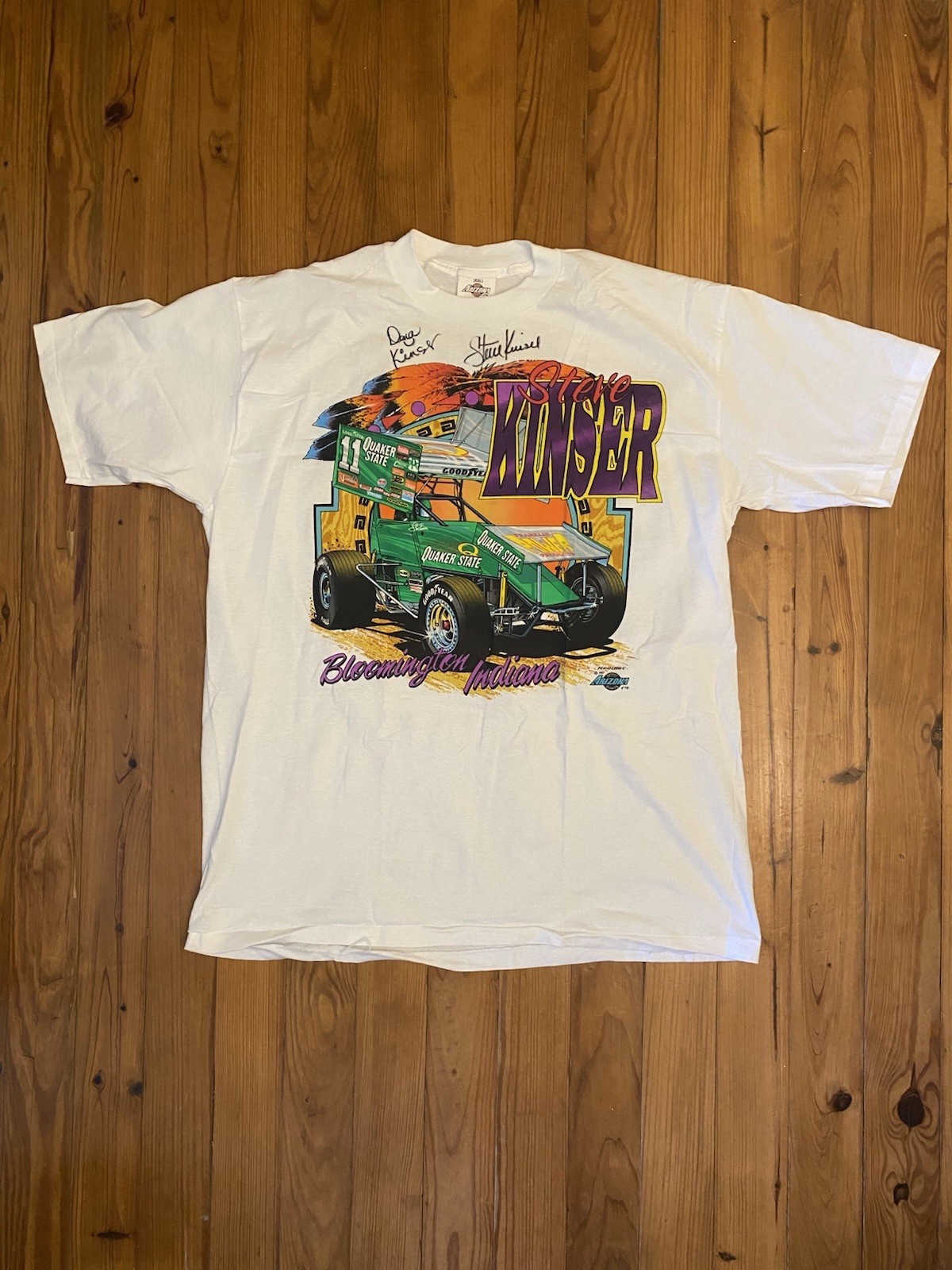 Vintage 1997 Steve Kinser Signed T Shirt XXL World Outlaws Racing Single Stitch