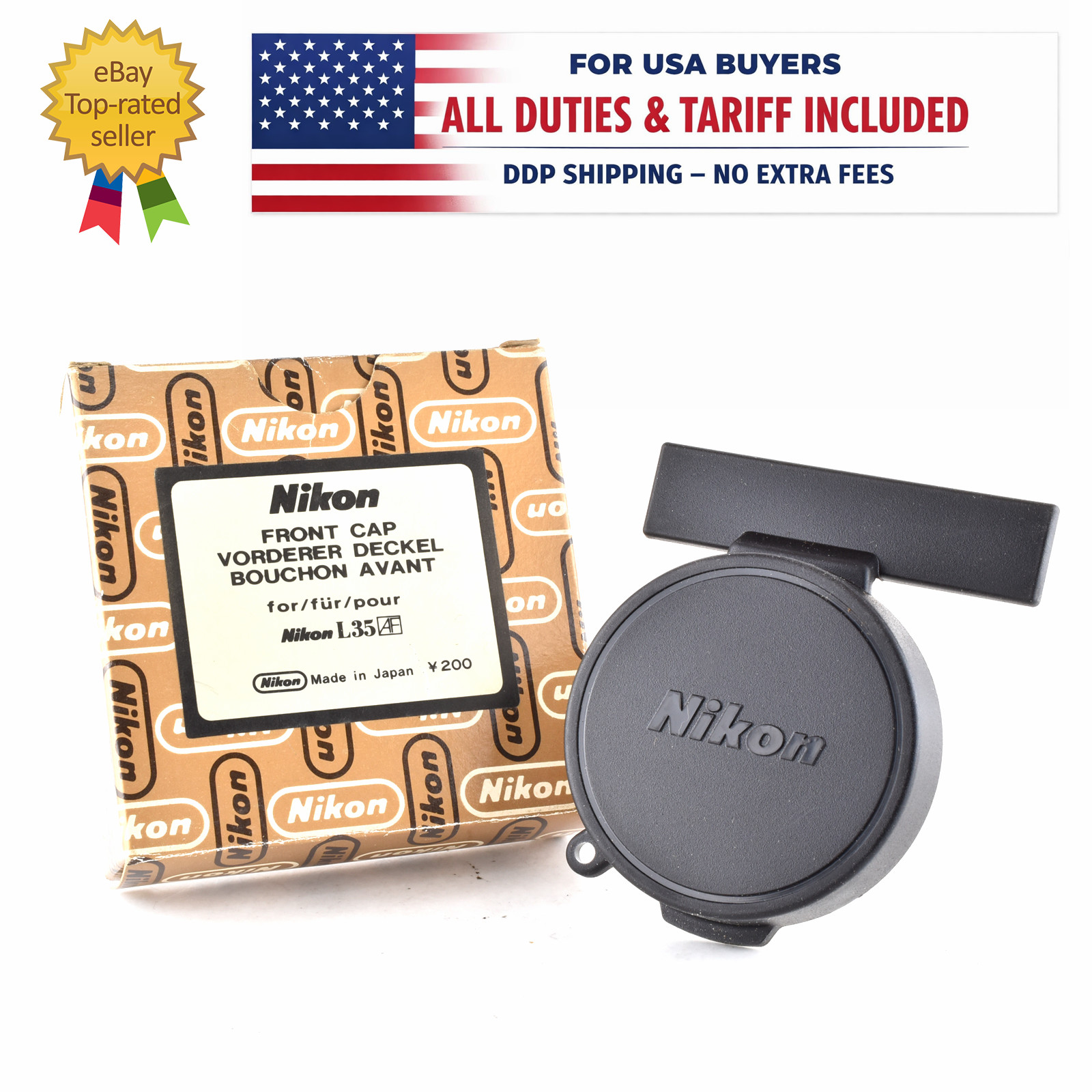 RARE [ UNUSED in Box ] Nikon L35AF Front Snap-On Lens Cap Original Genuine Japan