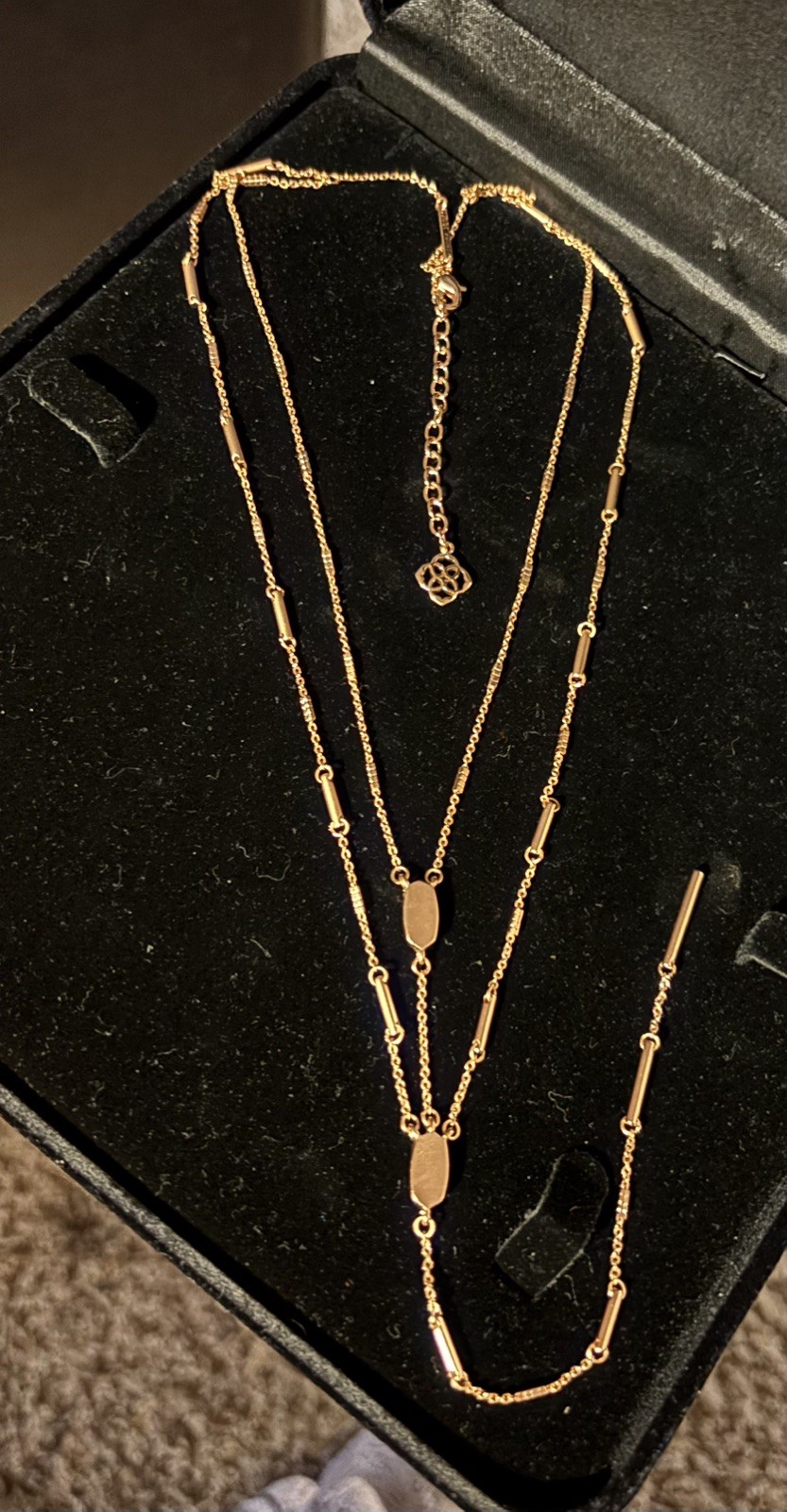 RARE Kendra Scott ADELIA Y NECKLACE ROSE GOLD PLATED LAYERED LOOK MULTI CHAIN