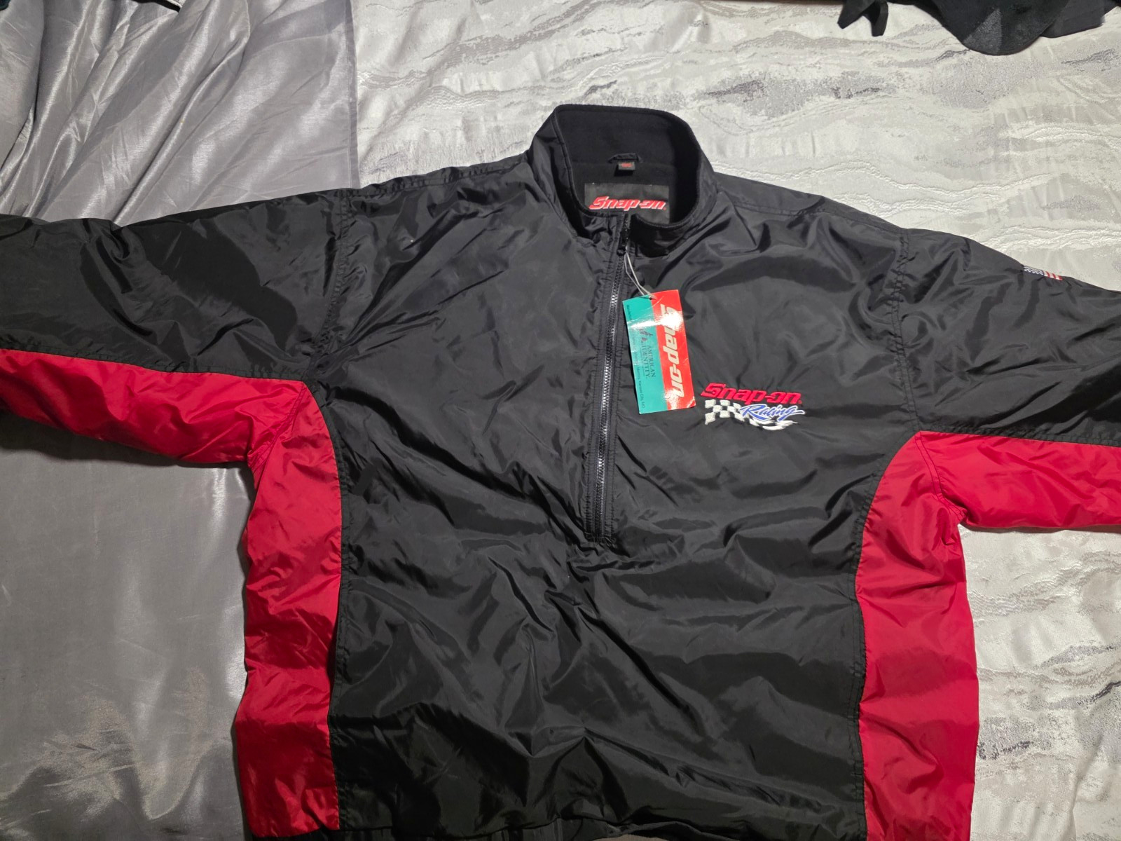 Vintage Snap-on Men’s XXL Black/Red Windbreaker Jacket 1/4 Zip Embroidered Vintage Snap-on Men’s XXL Black/Red Windbreaker Jacket 1/4 Zip Embroidered