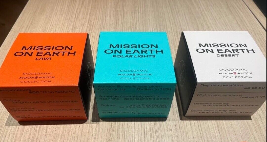 Swatch x Omega Bioceramic Moonswatch Mission To Earth Lava, Polar, Desert 🔥 Swatch x Omega Bioceramic Moonswatch Mission To Earth Lava, Polar, Desert 🔥