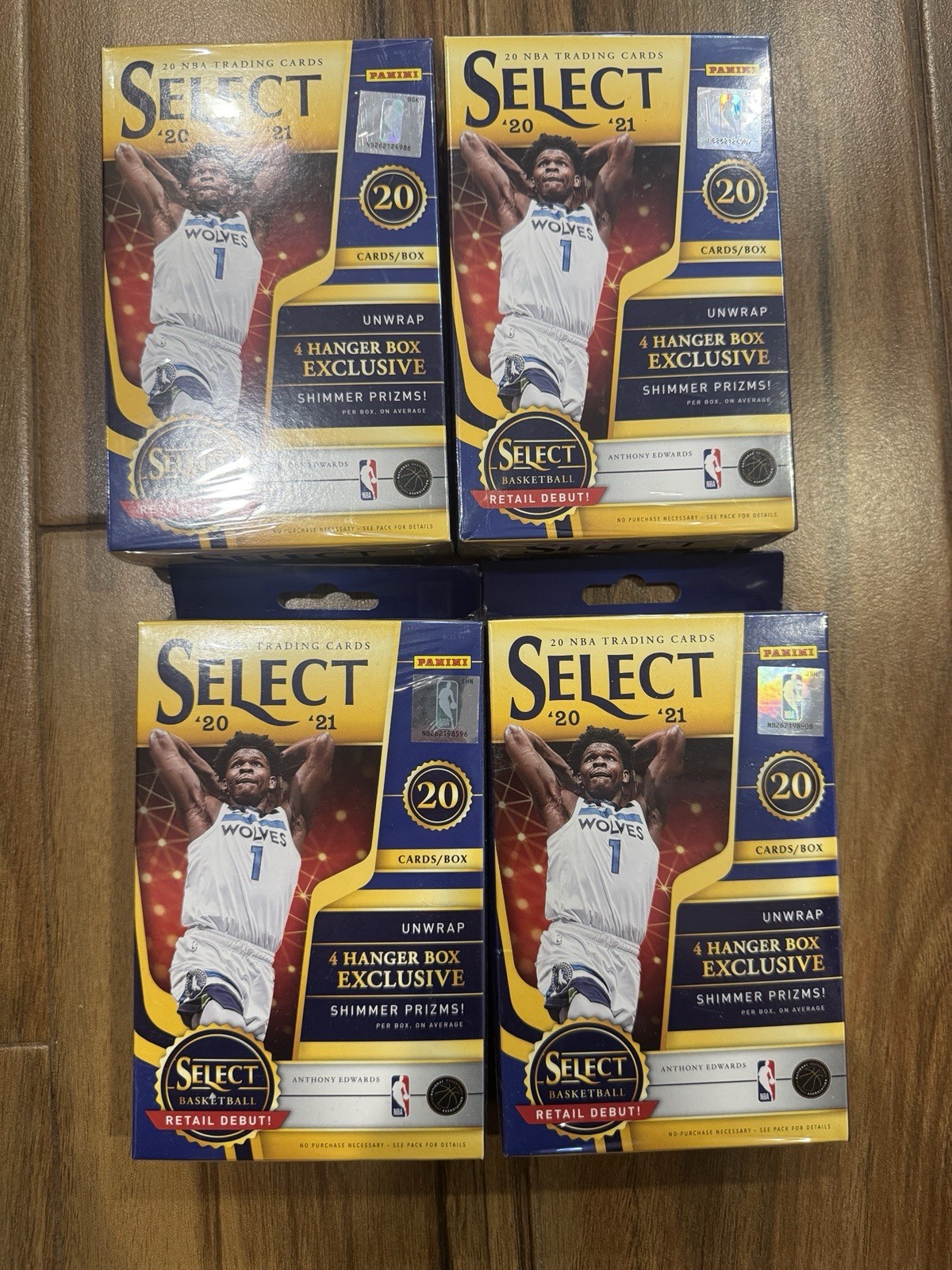 Panini Select 2020 NBA Trading Card Hanger Box (20 Cards, Shimmer Prizms)