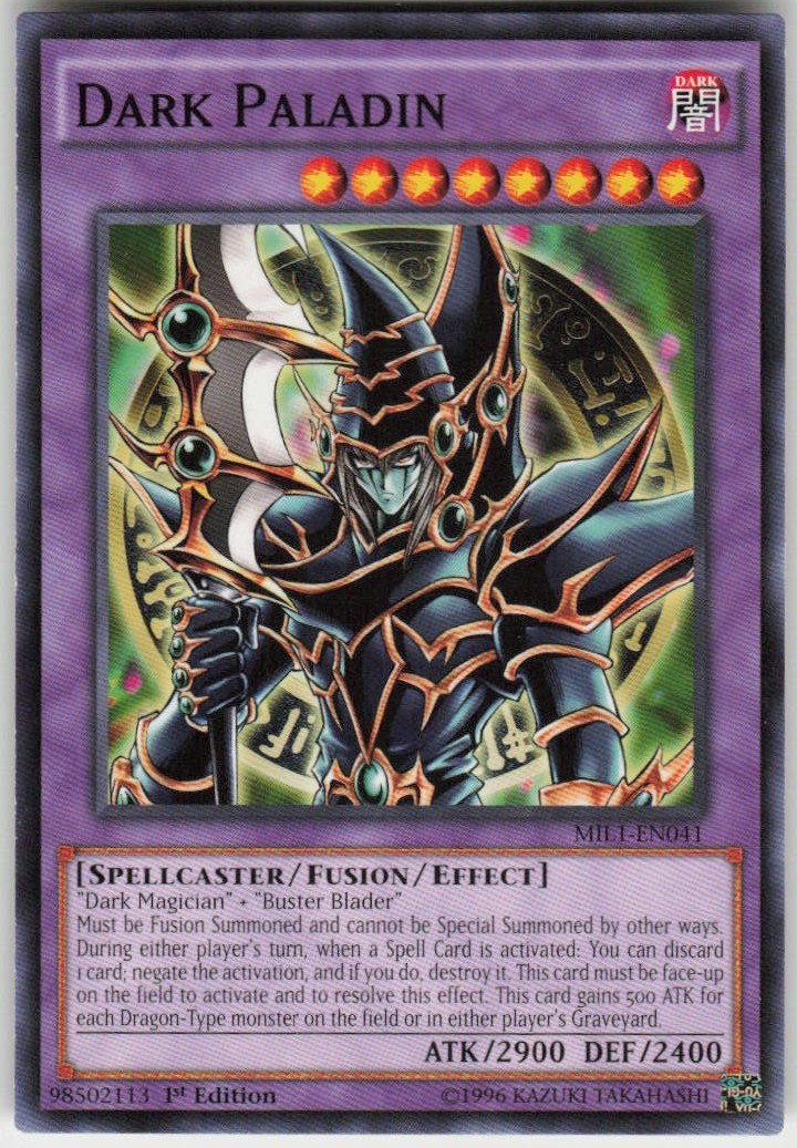 1st Edition Dark Paladin MIL1-EN041 Common / Short Print Millennium Pack MP 1st Edition Dark Paladin MIL1-EN041 Common / Short Print Millennium Pack MP