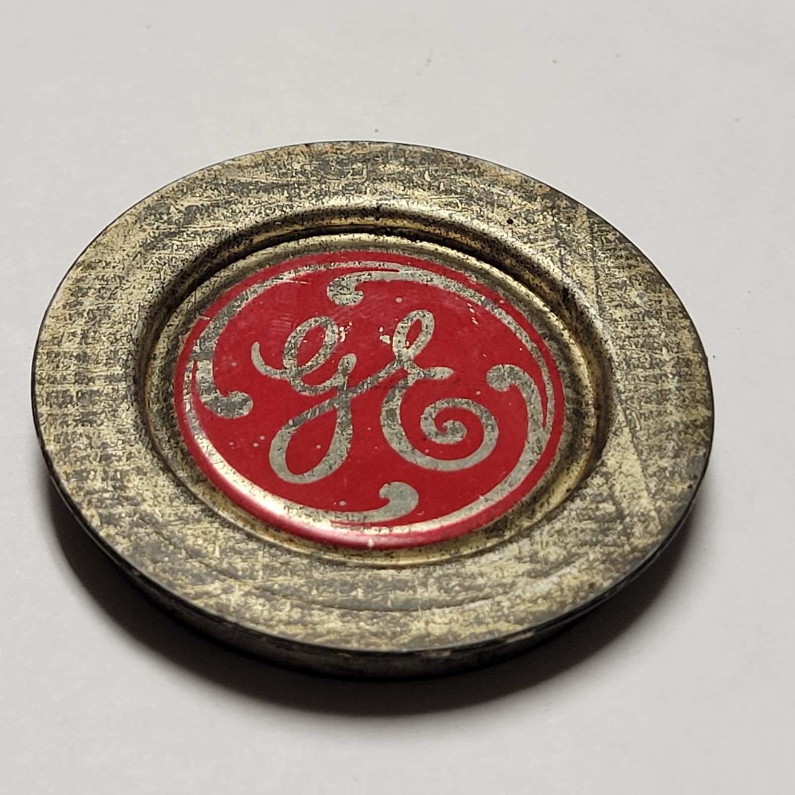 Vintage General Electric Fan GE badge emblem industrial logo part cap Vintage General Electric Fan GE badge emblem industrial logo part cap