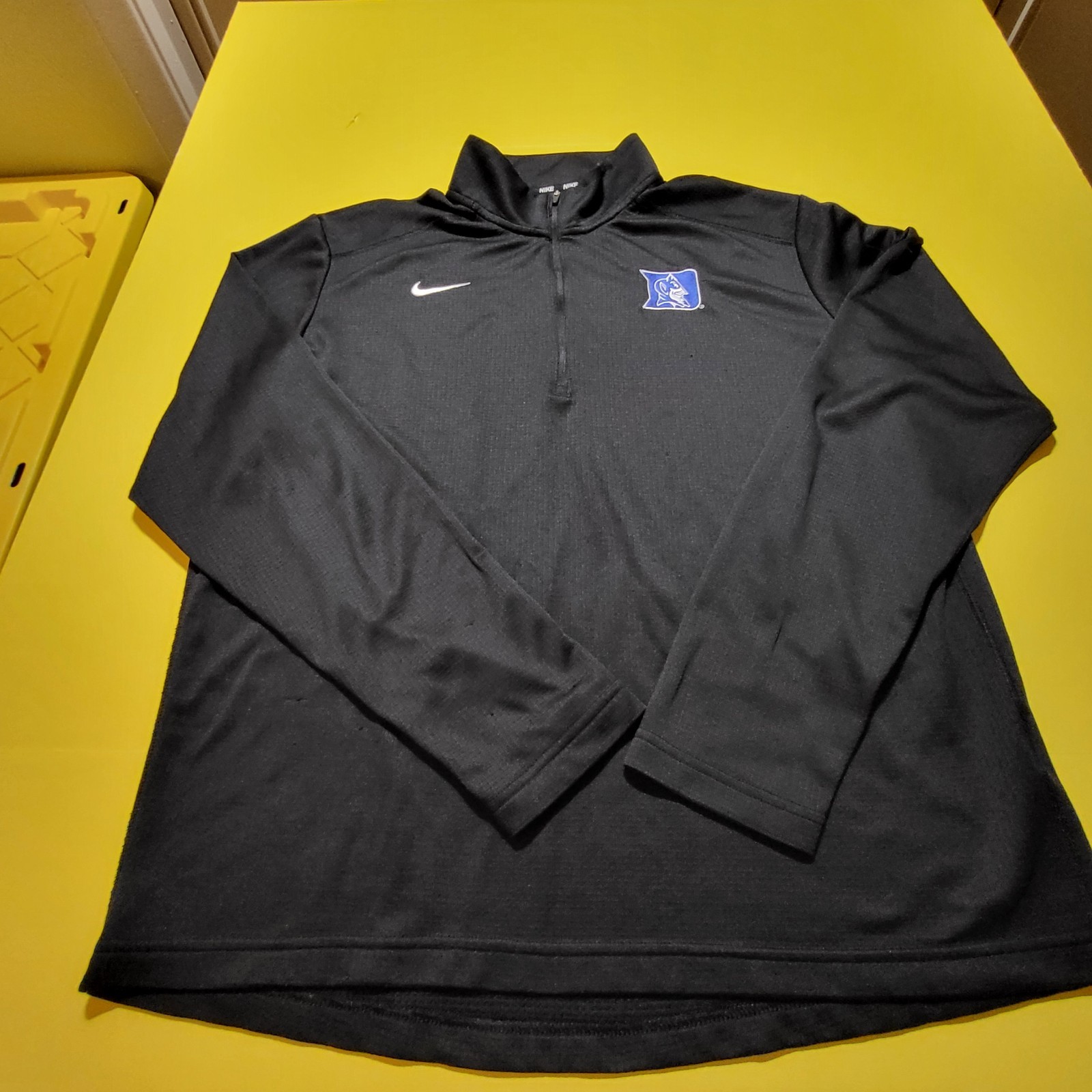 Nike Duke Blue Devils Dri-Fit Quarter Zip Warm Long Sleeve Black Shirt Men Large Nike Duke Blue Devils Dri-Fit Quarter Zip Warm Long Sleeve Black Shirt Men Large