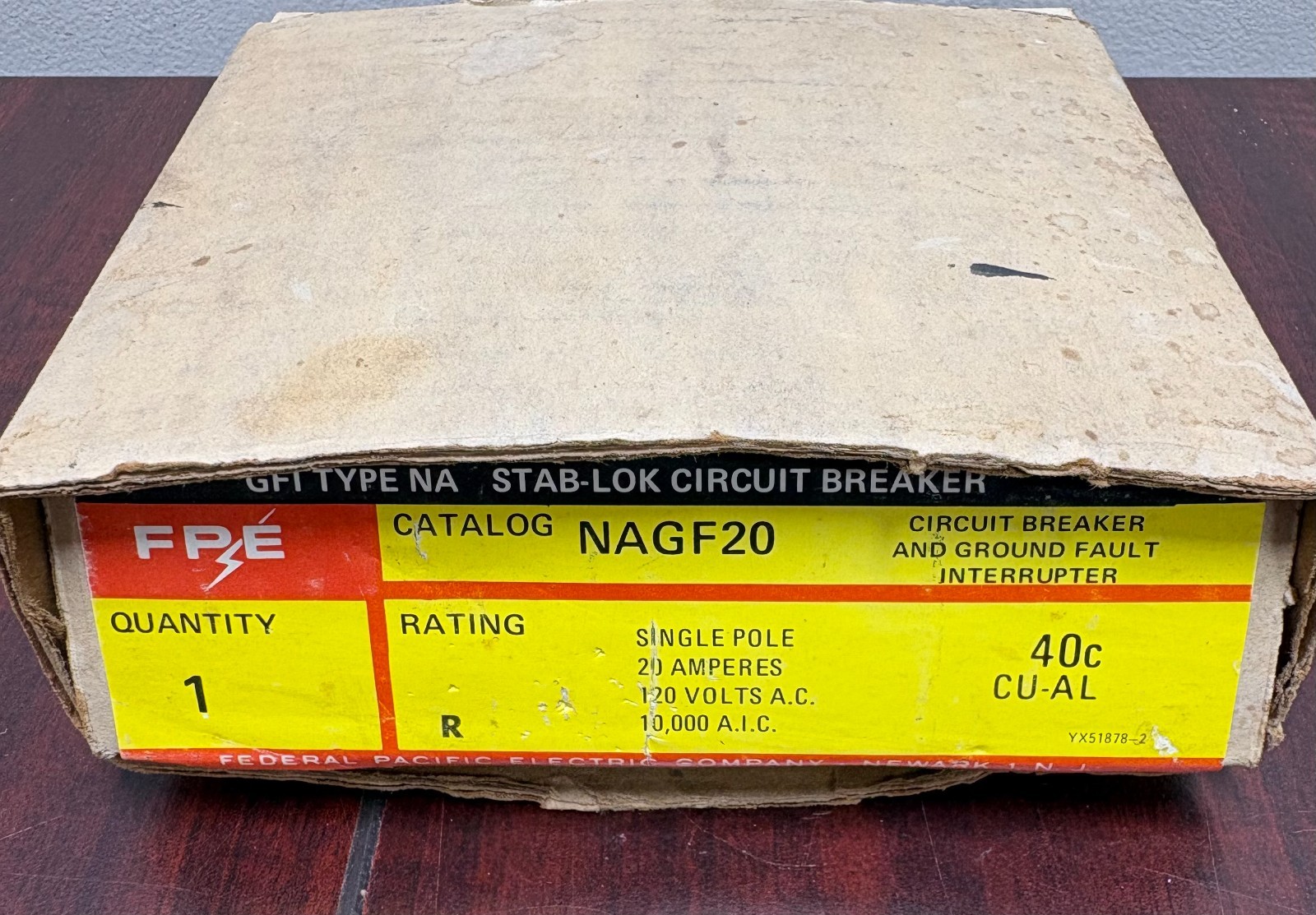 New FPE Stab-Lok NAGF20 20A1-Pole GFCI Circuit Breaker GFI Type