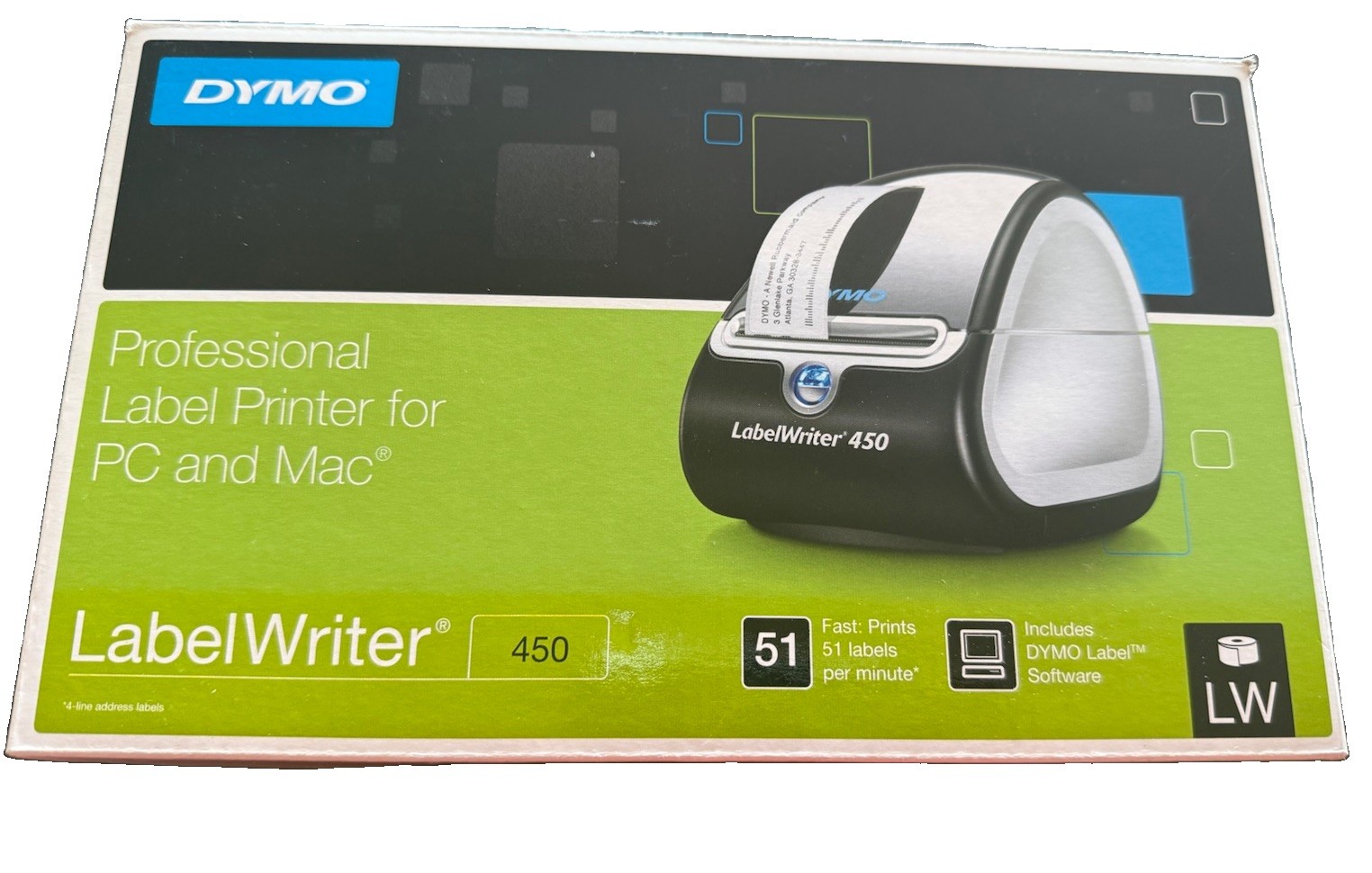 DYMO LabelWriter 450 Turbo Thermal Label & Postage Printer Open Box w/ Labels DYMO LabelWriter 450 Turbo Thermal Label & Postage Printer Open Box w/ Labels