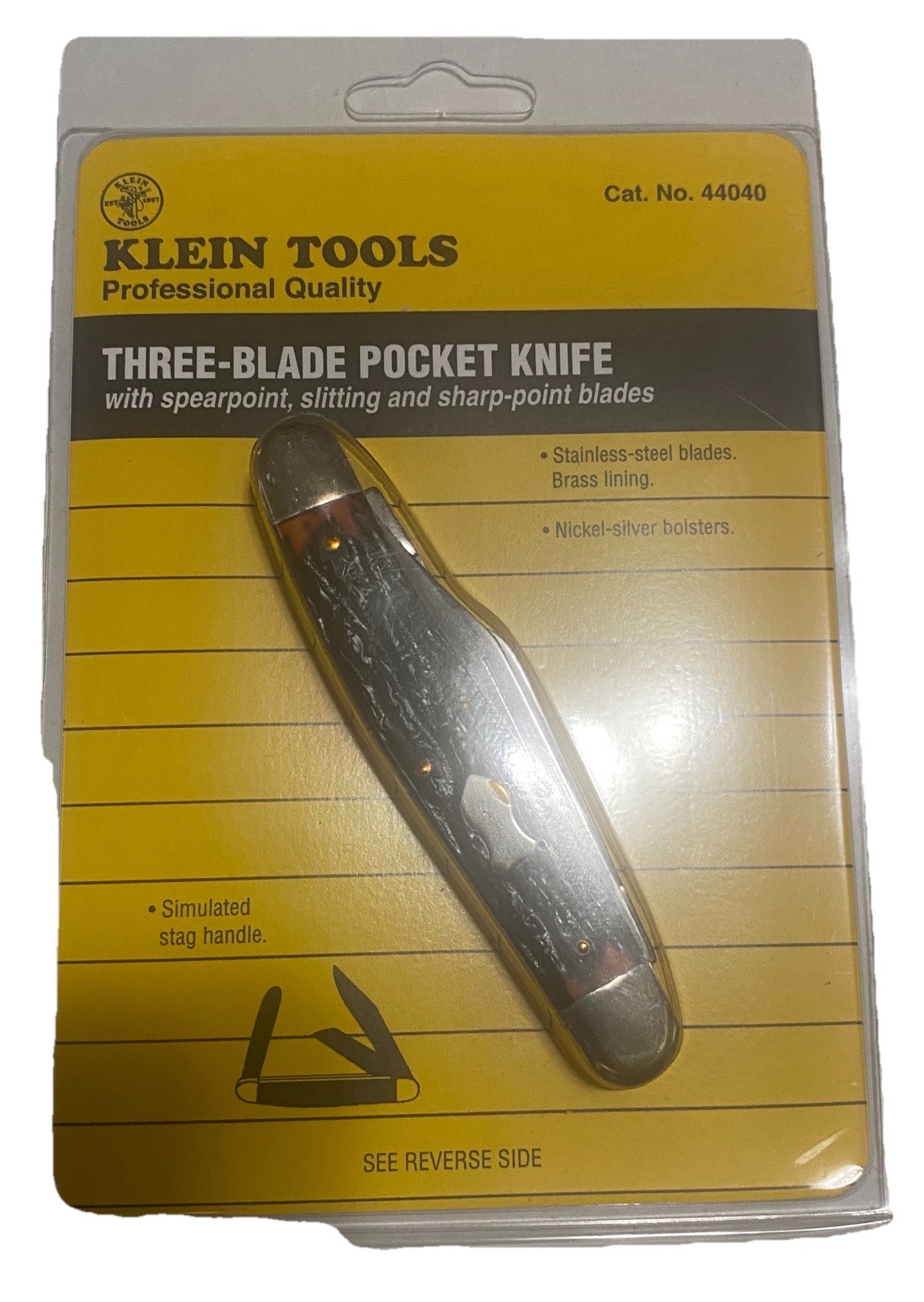 Vintage 1990 Klein Tools Chicago Stainless 3 Blade 44040 Stockman USA Sealed Vintage 1990 Klein Tools Chicago Stainless 3 Blade 44040 Stockman USA Sealed
