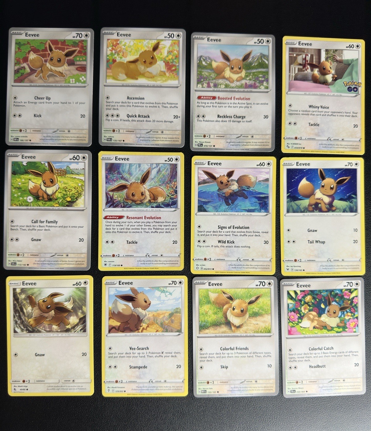 EEVEE Pokemon Card Collection Set of 12 English NM Cute 151 Evolving Skies EEVEE Pokemon Card Collection Set of 12 English NM Cute 151 Evolving Skies