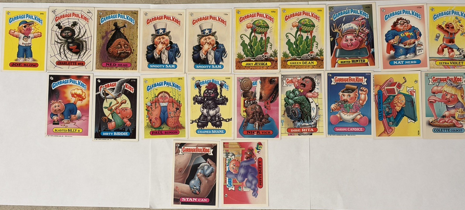 Lot of (21) Vintage 1986-1988 GPK Garbage Pail Kids 