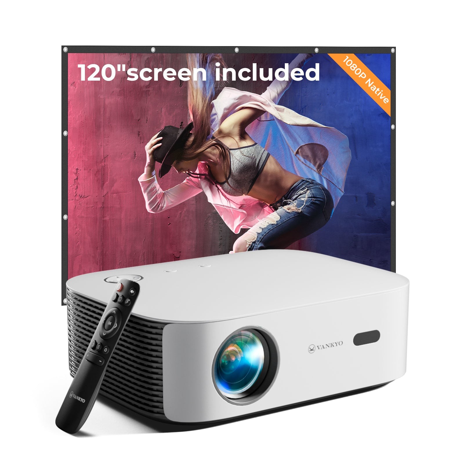 VANKYO Native 1080P HD 5G WiFi Bluetooth Video Movie Projector Home Theater