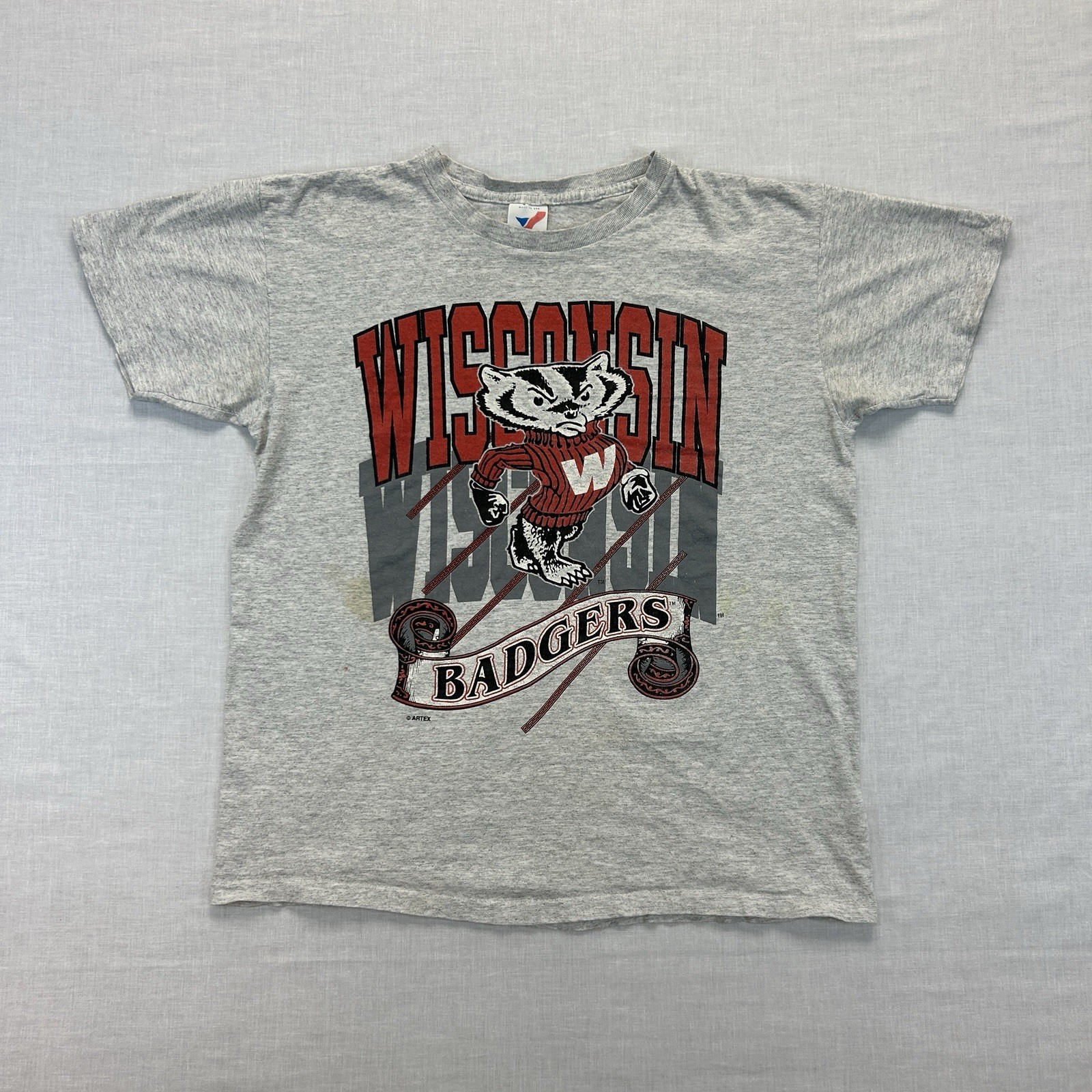 Vintage 1990 University of Wisconsin Badgers Graphic T-Shirt Mens Large Bucky UW Vintage 1990 University of Wisconsin Badgers Graphic T-Shirt Mens Large Bucky UW