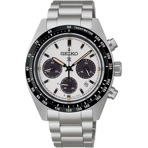 SEIKO Prospex SBDL125 White Solar Chronograph Men\'s Watch New in Box