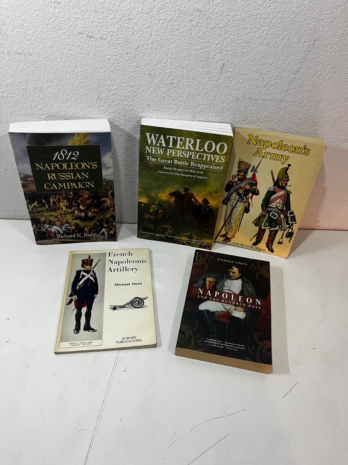 Napoleon ARMY, Russian campaign,  WATERLOO, ARTILLERY 5 BOOK LOT PAPERBACK