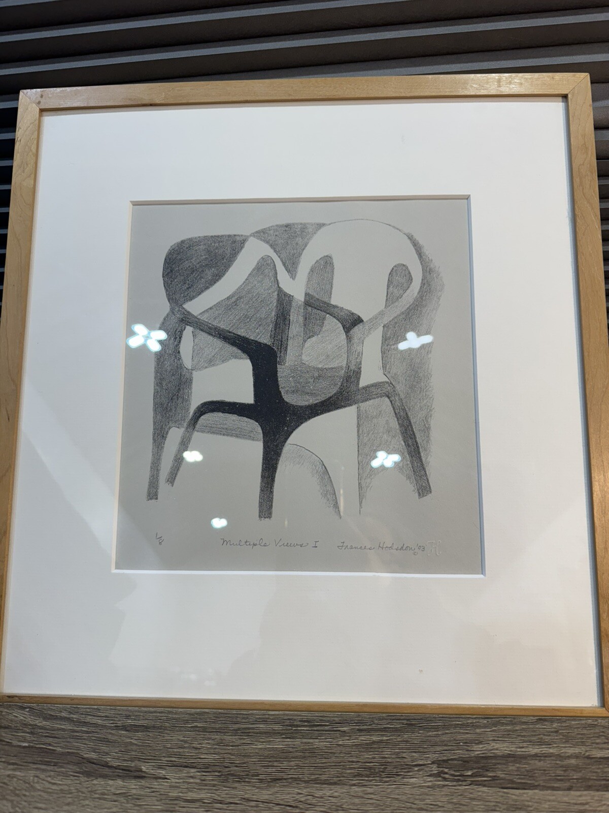 RARE Vintage Late Frances Hodson Lithograph Signed. “Multiple Views 1” 15x11