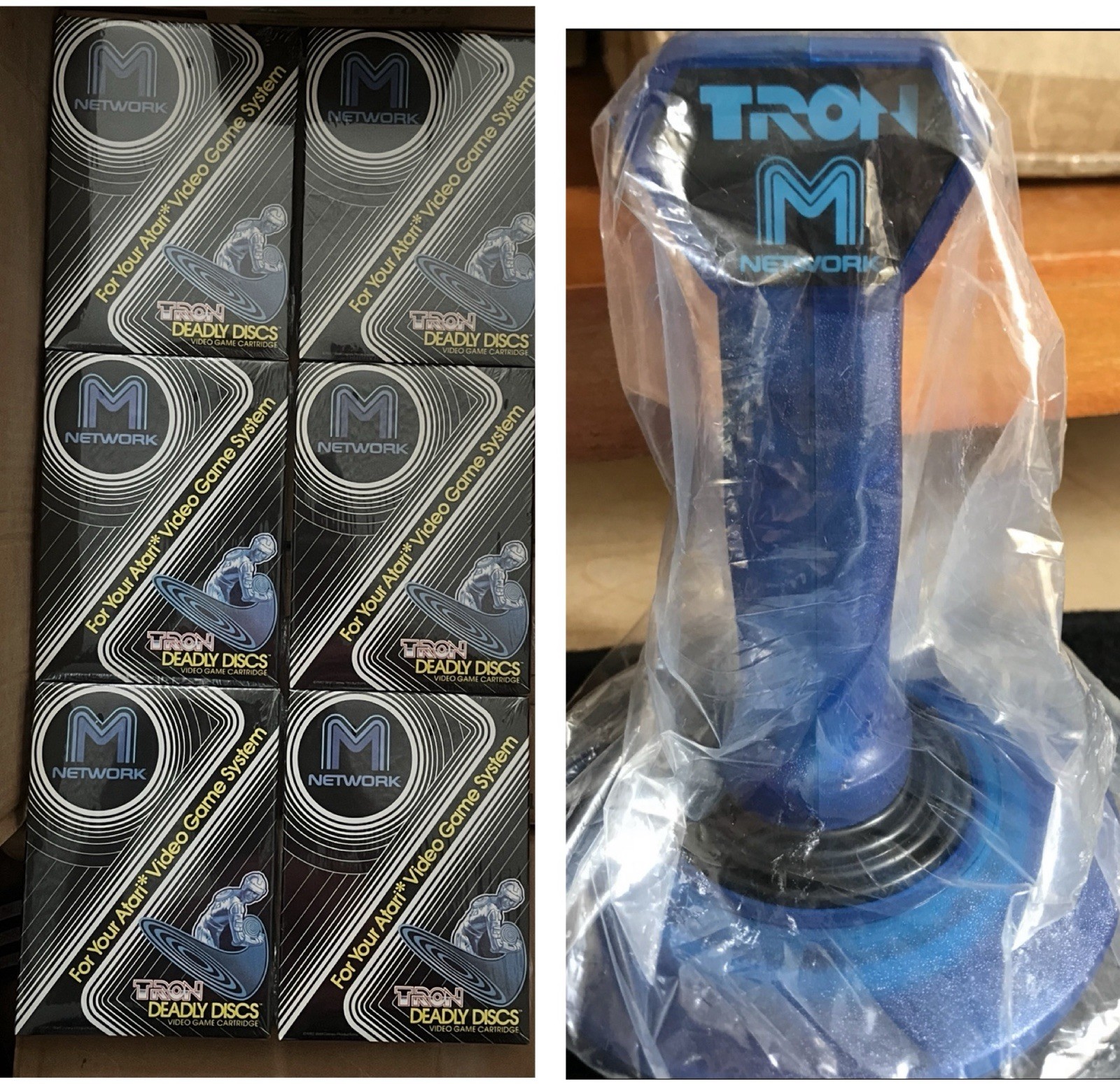 Mattel Disney TRON Deadly Discs Atari 2600. Factory Case 6 sealed unit +Joystick