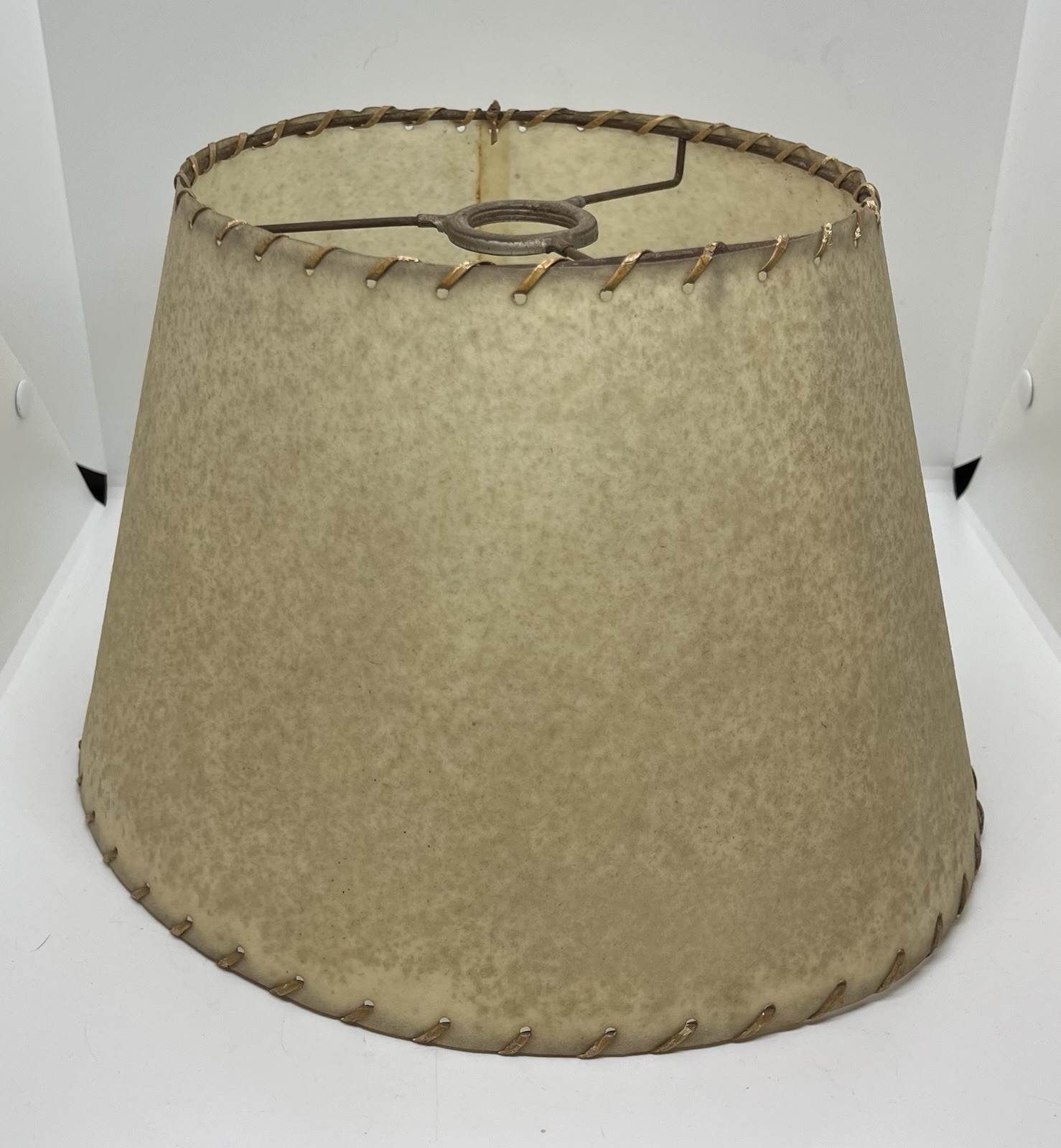 Vintage Fiberglass Parchment Laced Edge Lamp Shade Vintage Fiberglass Parchment Laced Edge Lamp Shade
