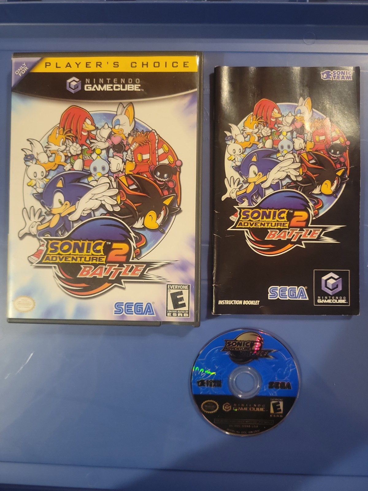 Sonic Adventure 2 Battle (Nintendo GameCube, 2004) Complete With Manual 