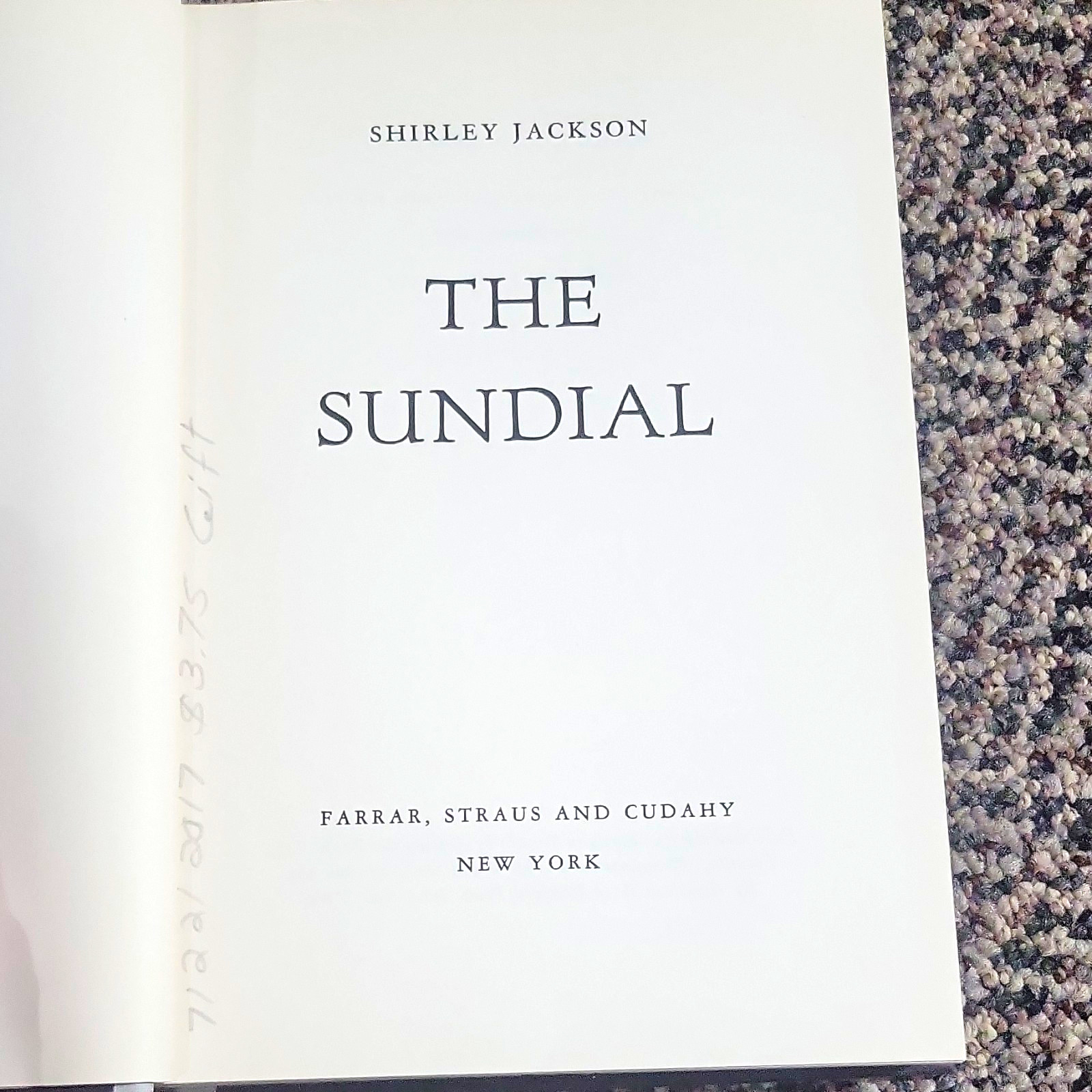 Shirley Jackson The Sundial Hardcover First Printing Farrar Straus Cudahy 1958