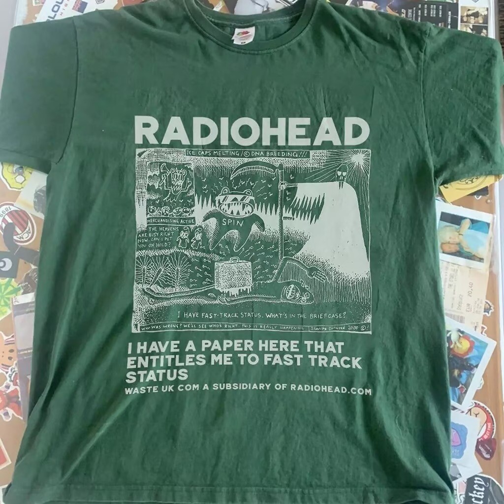 Radiohead band Ok Computer albums 90s Green T shirt Reprint S-5XL NH11388