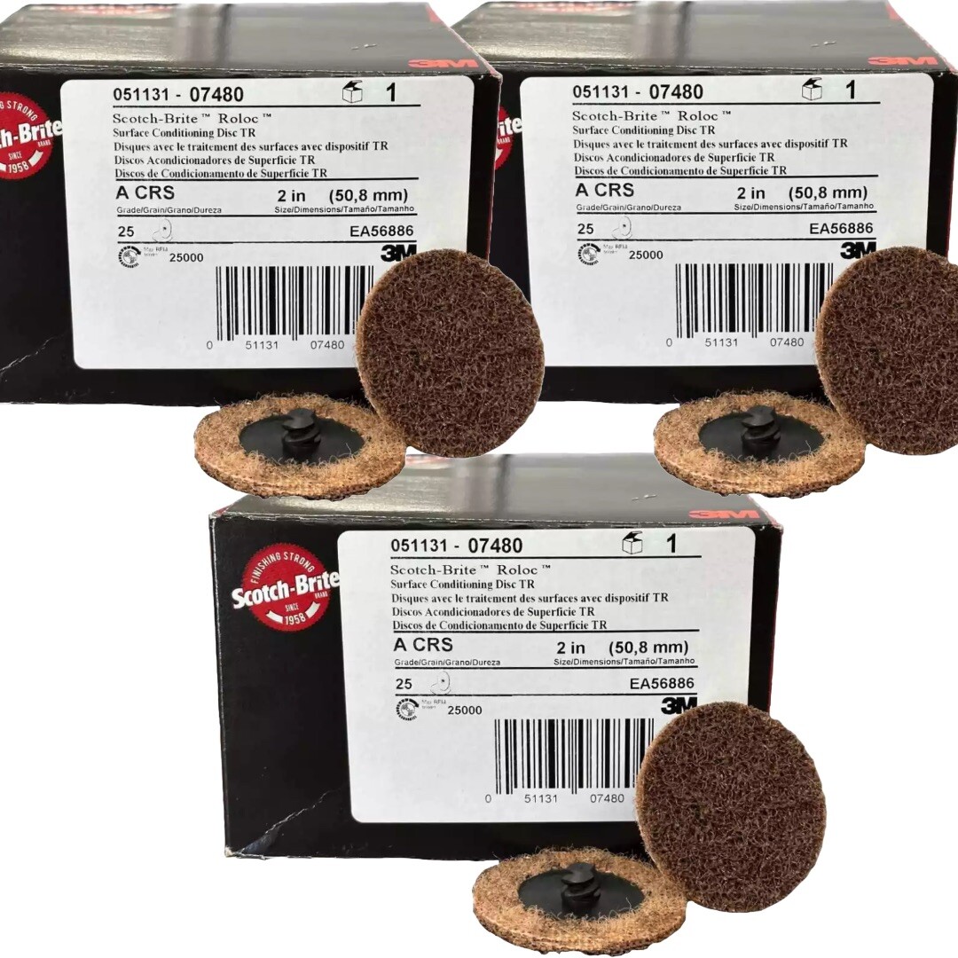 QTY OF 3- GENUINE 3M 07480 Scotch-Brite Roloc Disc Coarse 2