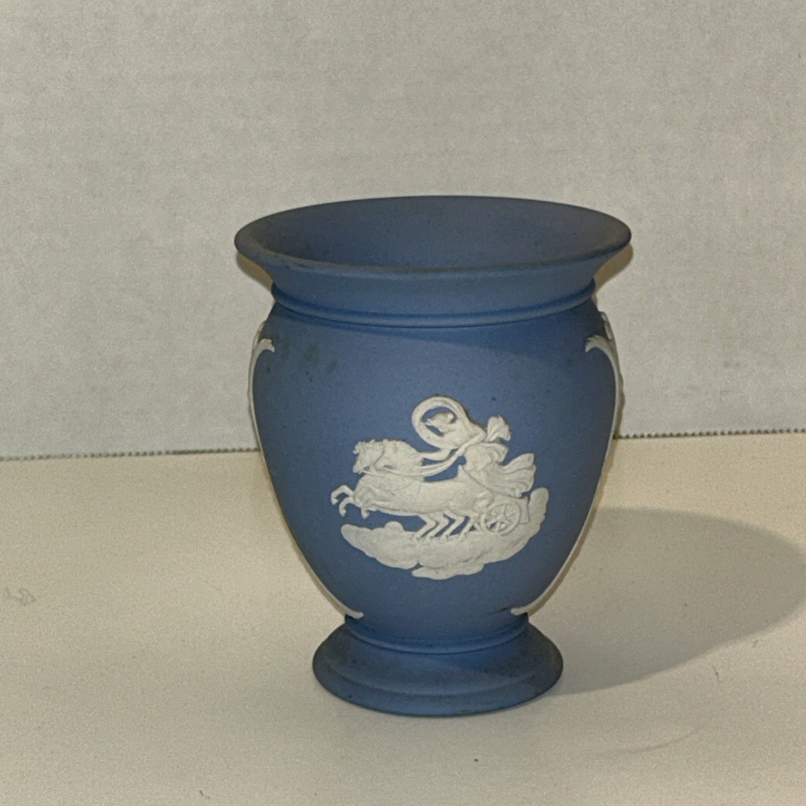 Vintage Wedgwood Blue Jasperware Flower Vase