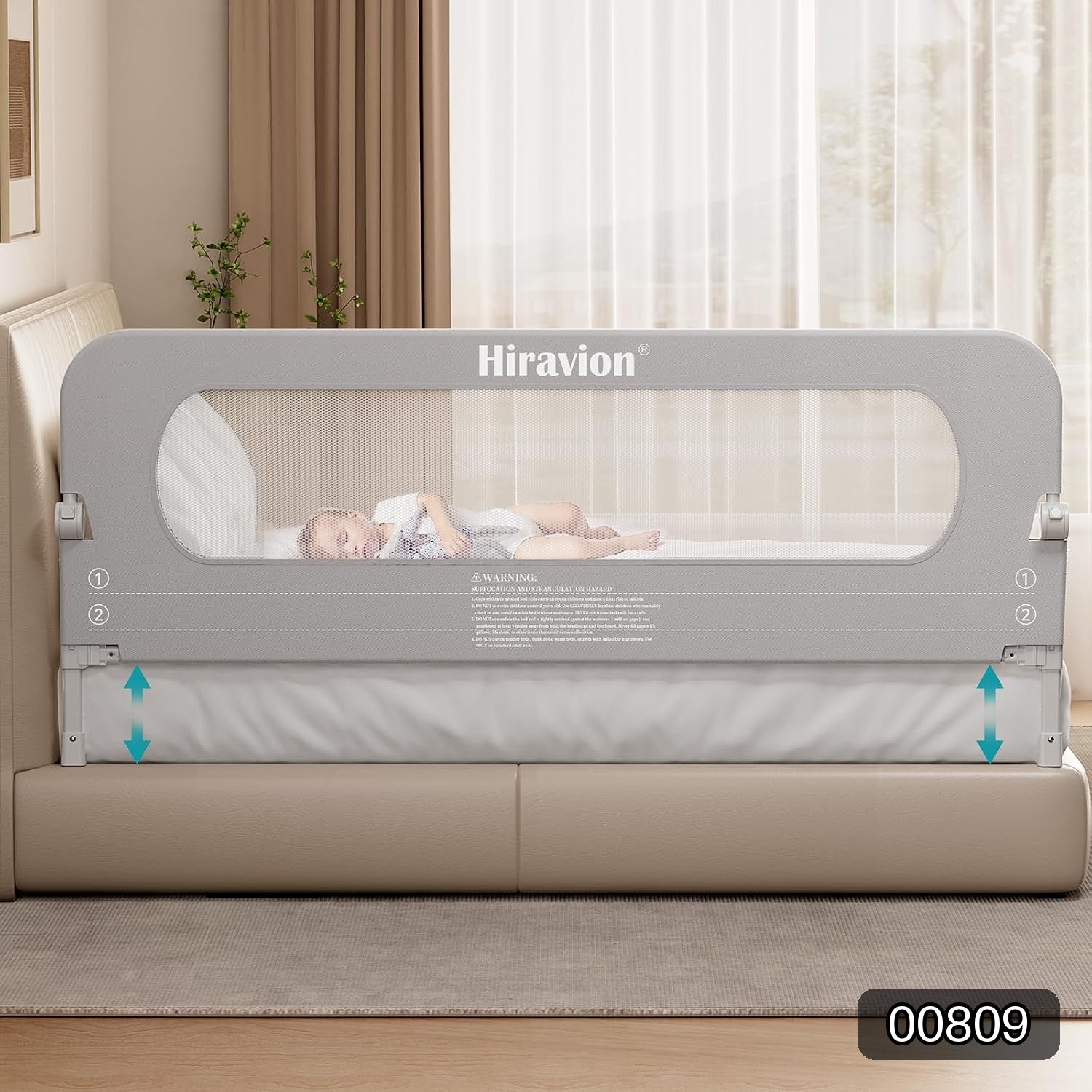 Toddler Bed Rail 71 Inch Foldable Baby Bed Guard #R017