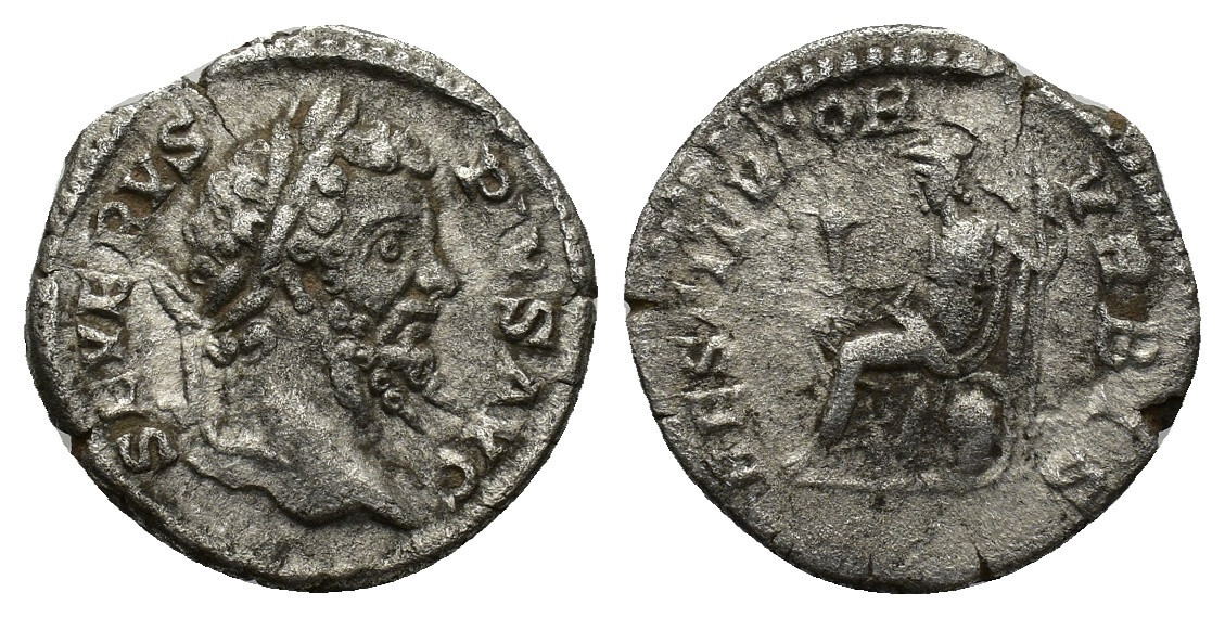 Roman Silver Denarius - Rome 202-210 AD - Septimius Severus