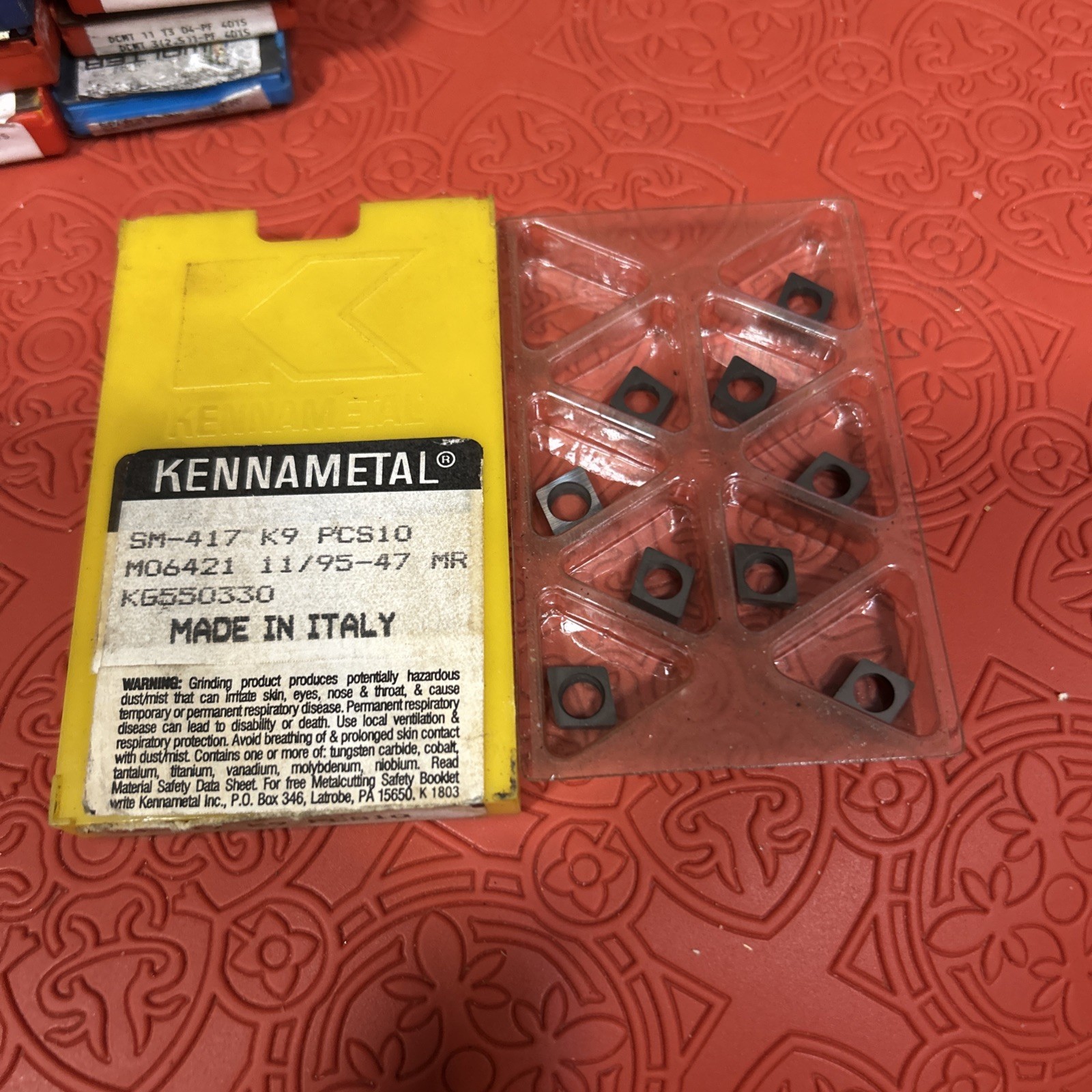 Qty.9 KENNAMETAL Carbide Insert Shims SM-417 Grade K9 (Q13)