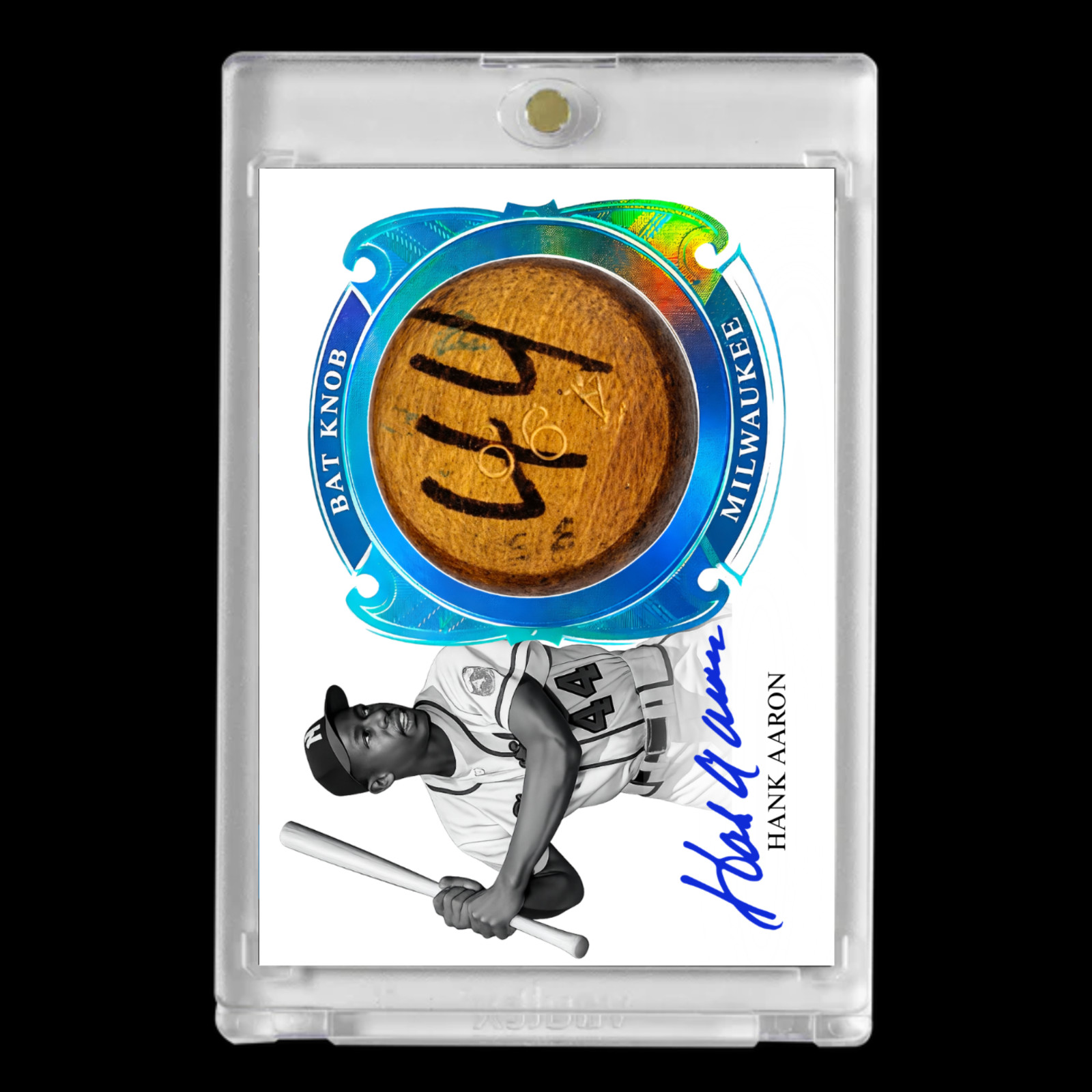 Hank Aaron Card – Milwaukee Braves Bat Knob Edition