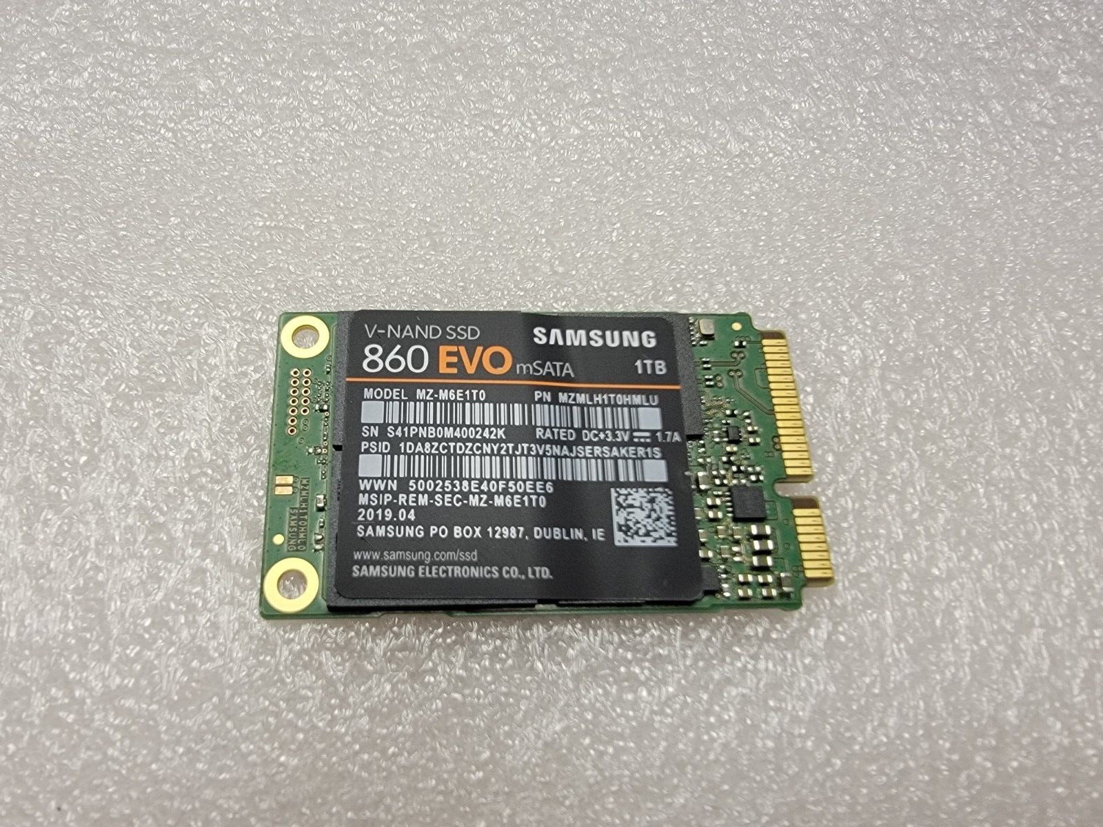 Samsung 3D V-NAND SSD 860 EVO MZ-M6E1T0 1TB mSATA Solid State Drive HD881 1.8