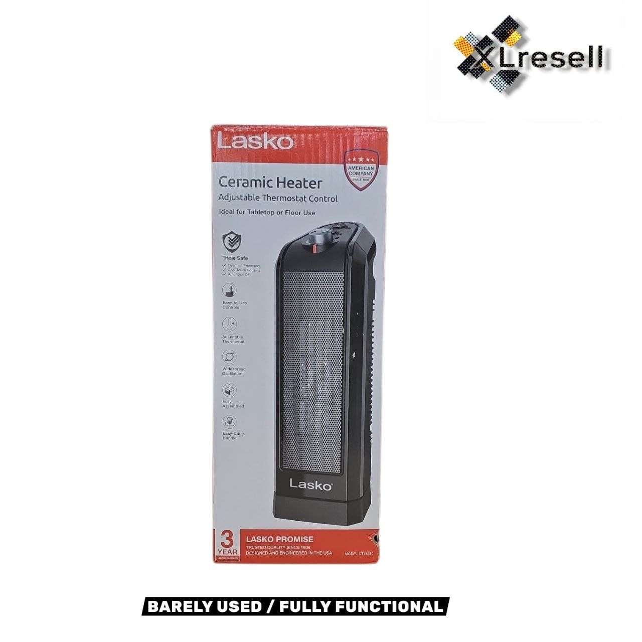 Lasko 1500-Watt Electric Ceramic Space Heater for Tabletop or Floor