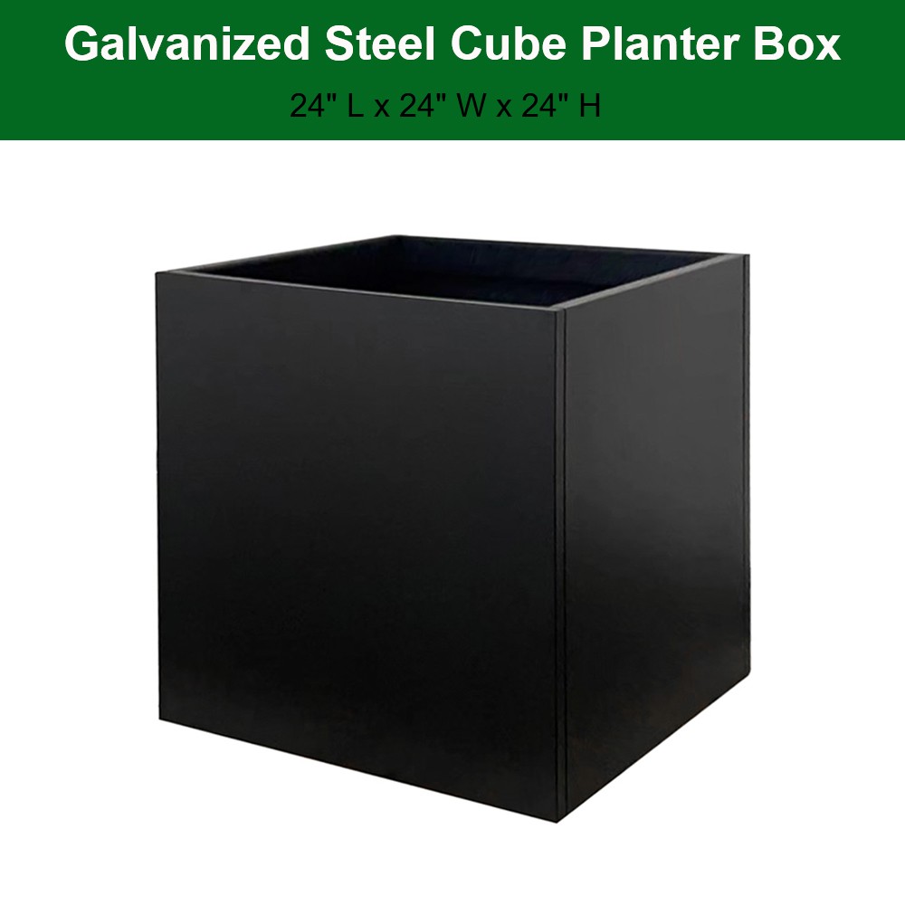 24x24x24 Inch Metal Garden Planter Large Square Planter Outdoor Planter for Yard