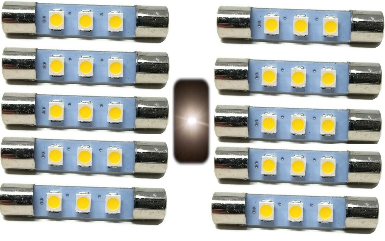 10 Warm White 29mm 8V Fuse Lamp LED Light Bulb Marantz Sansui Pioneer Kenwood