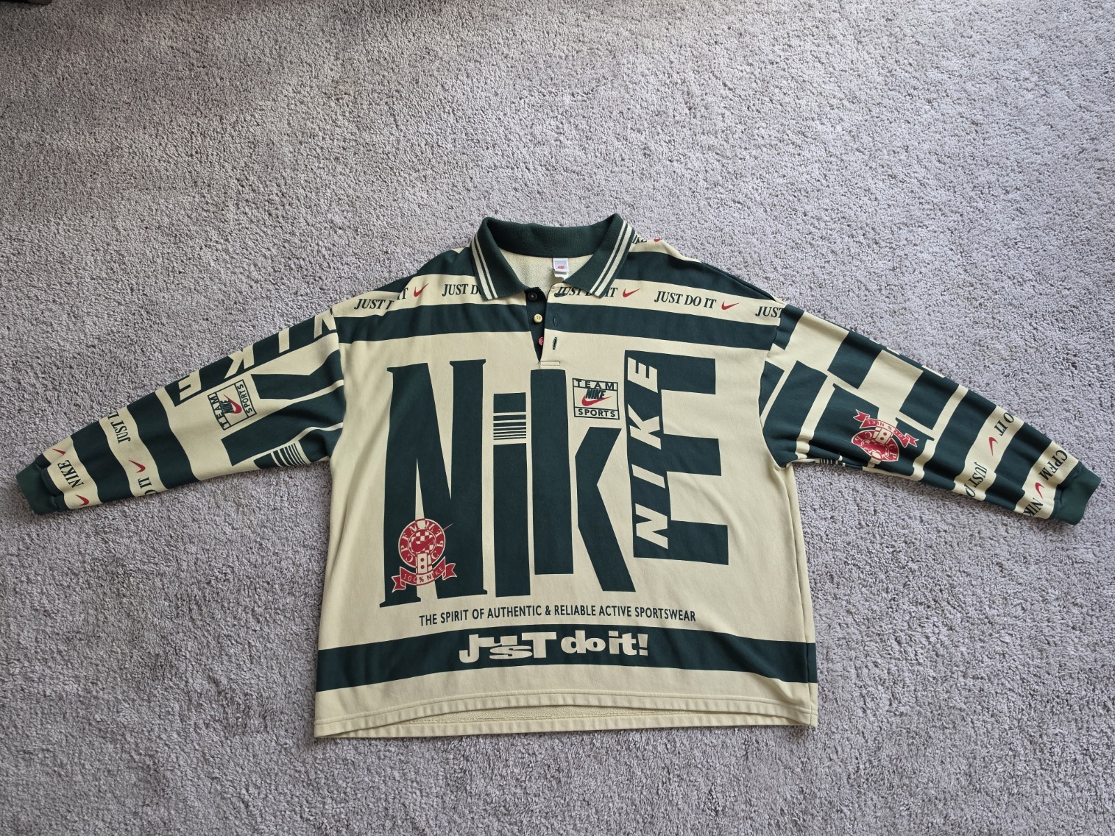 Nike x Cactus Plant Flea Market Longsleeve Polo Size XL CPFM NWT Rugby