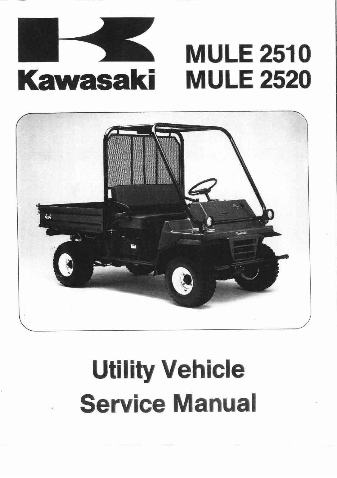1993-2000 Kawasaki Mule 2510 2520 KAF620 A B Service Shop Repair Manual