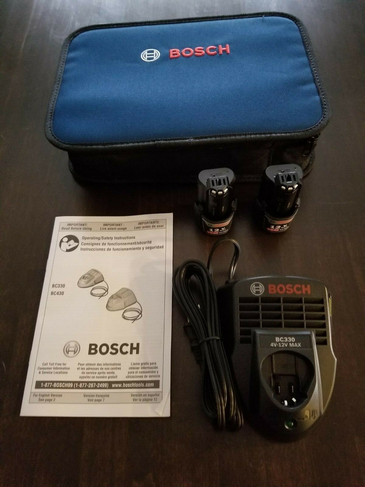 (2) New Bosch OEM 12V 2.0Ah Batteries & (1) 12V Charger (New from combo kit ) (2) New Bosch OEM 12V 2.0Ah Batteries & (1) 12V Charger (New from combo kit )