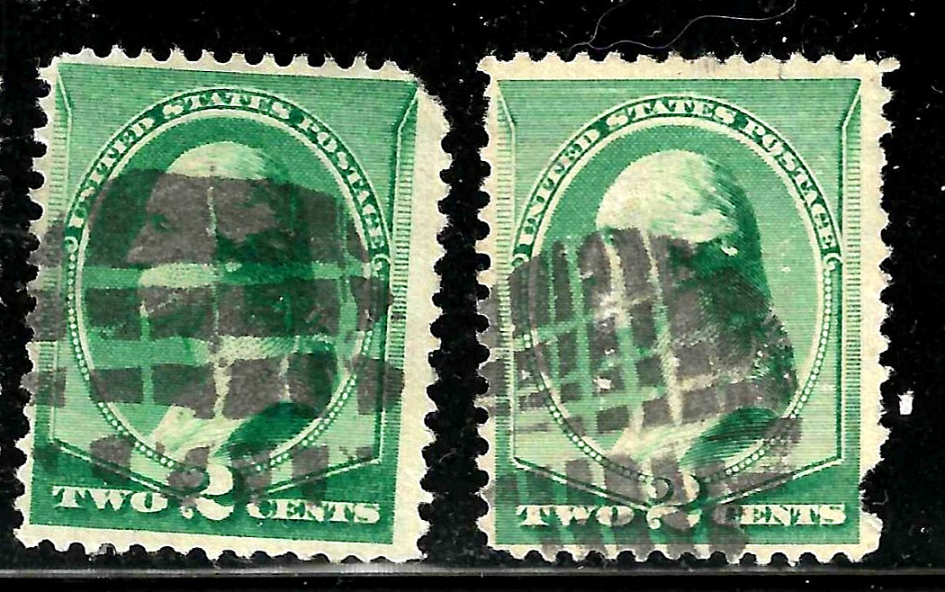 Sc #213 Fancy Cancel Circular Geometric 2 Cent Washington Banknote 1888 US 40A33