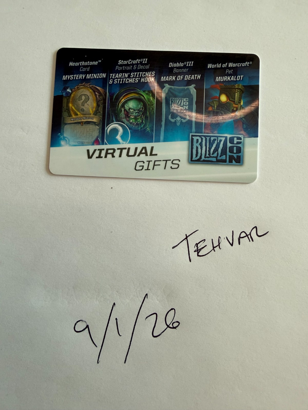 World of Warcraft BlizzCon 2013 Murkalot Pet Loot Card Unscratched Hearthstone