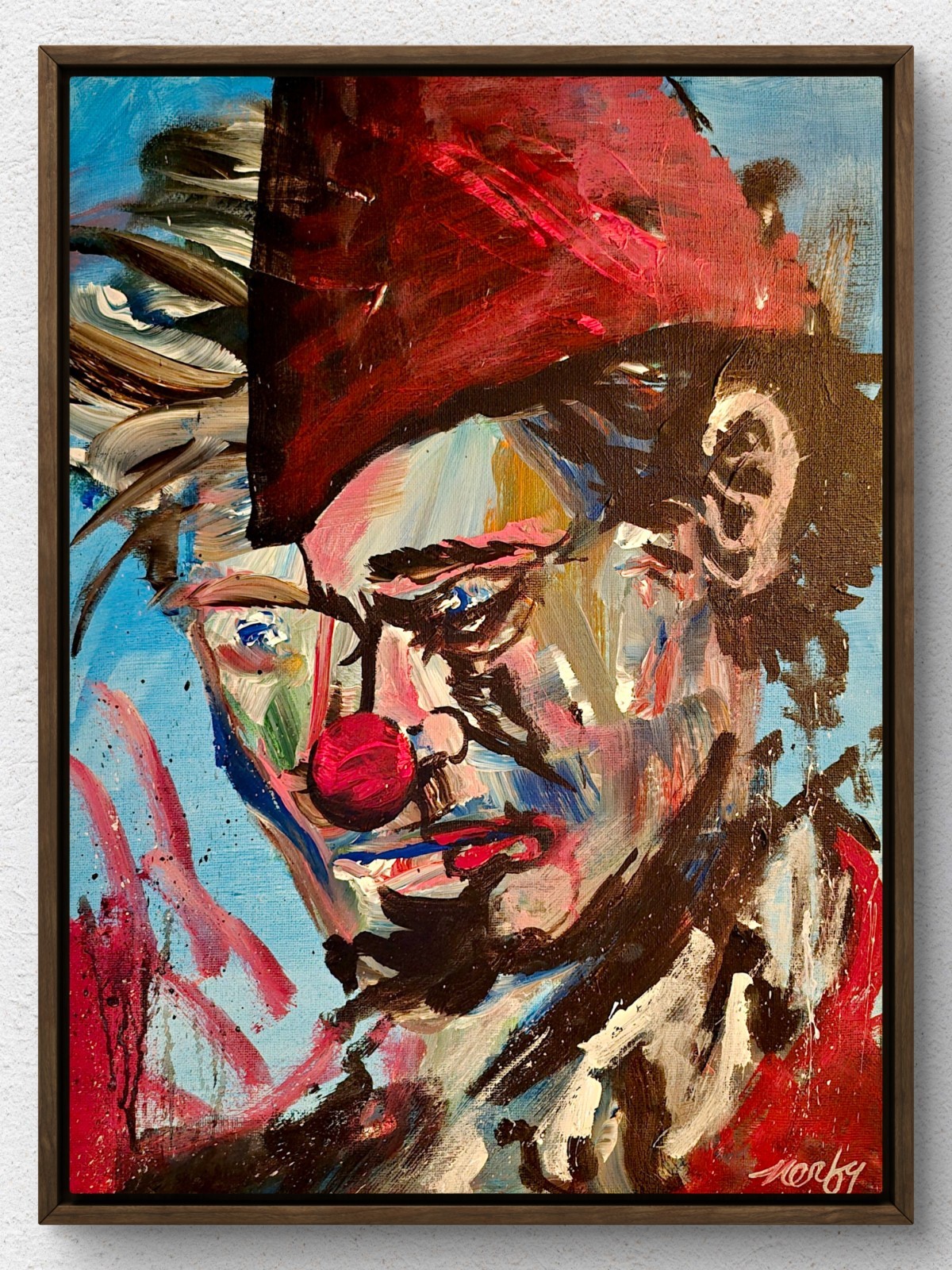 Original Expressive Soul Portrait 12x16 Vibrant Acrylic Abstract Art Decor B8