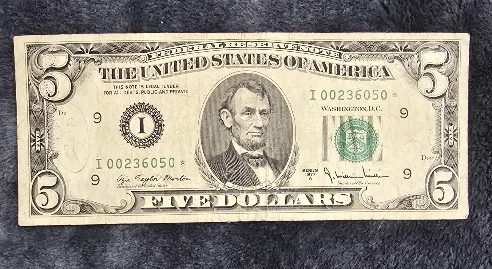 1977A $5 Star Note Minneapolis I District Low Run Circulated Rare Five Dollar