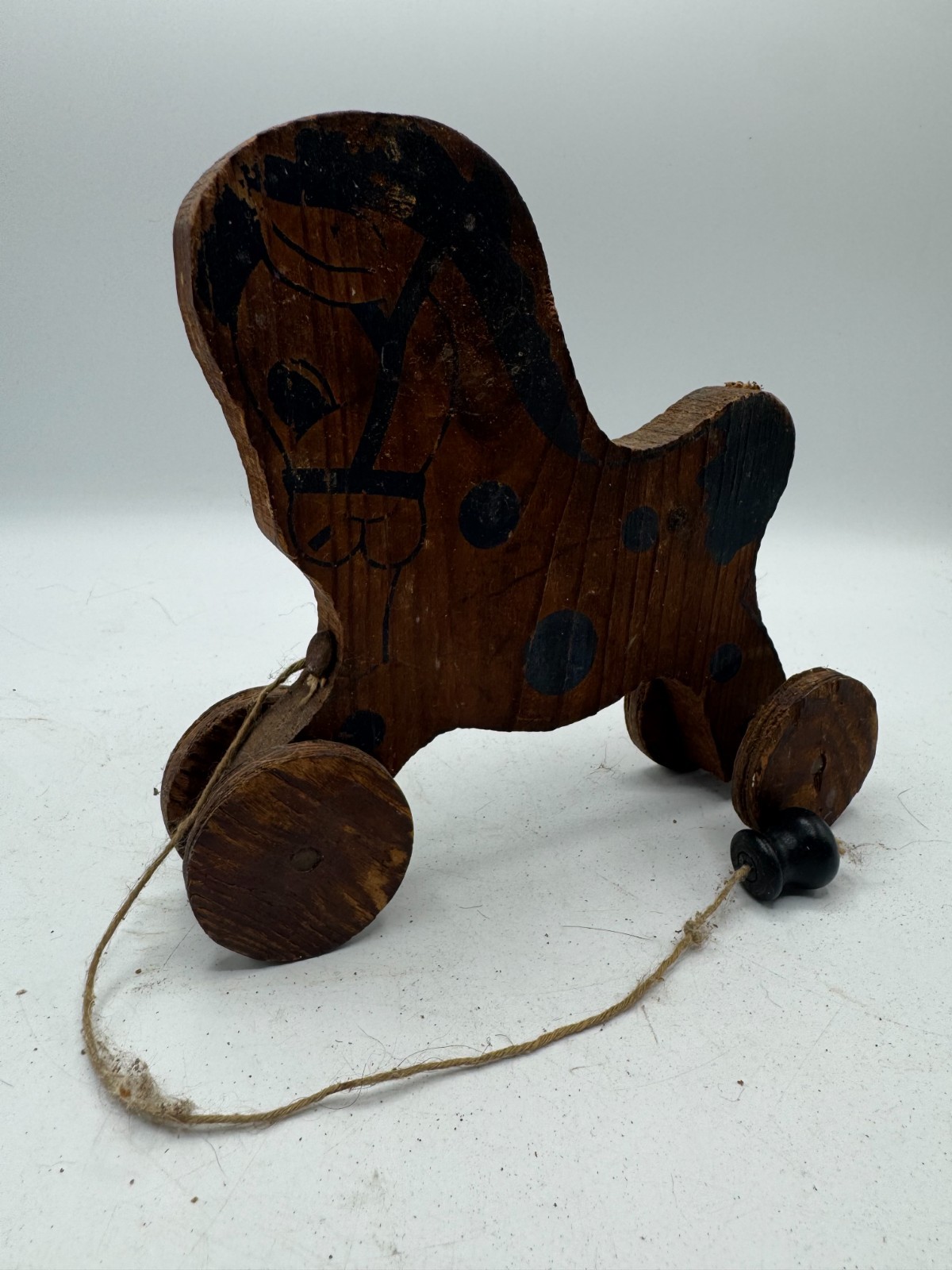 Vintage Wooden Horse Pull Toy On Wheels Primitive Folk Art Farmhouse Décor AS-IS Vintage Wooden Horse Pull Toy On Wheels Primitive Folk Art Farmhouse Décor AS-IS