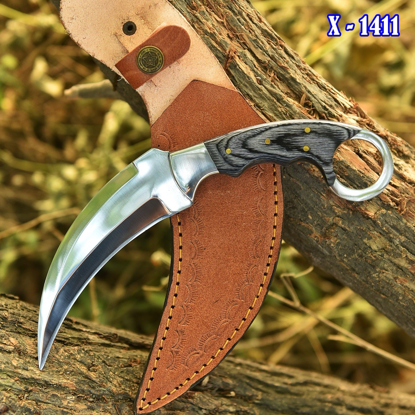 Custom Made Carbon Steel Blade Karambit Full Tang Hunting Knife Outdoor Camping