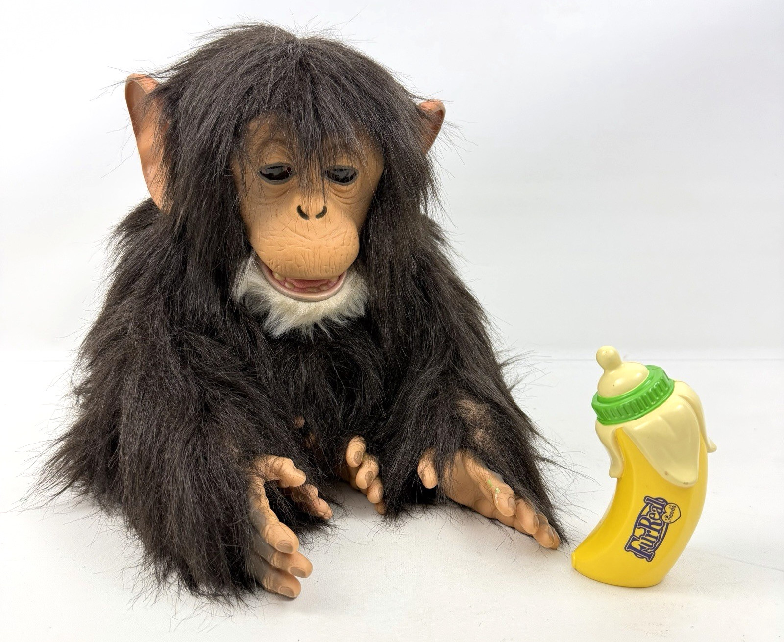 Vtg 2008 Hasbro Furreal Friends Cuddle Chimp Chimpanzee w/ Bottle Tested Works